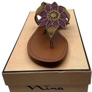 NWT‎ Nina NY

EARTH MULTI KSD/METALLIC Purple and Brown Sandals SIZE 7